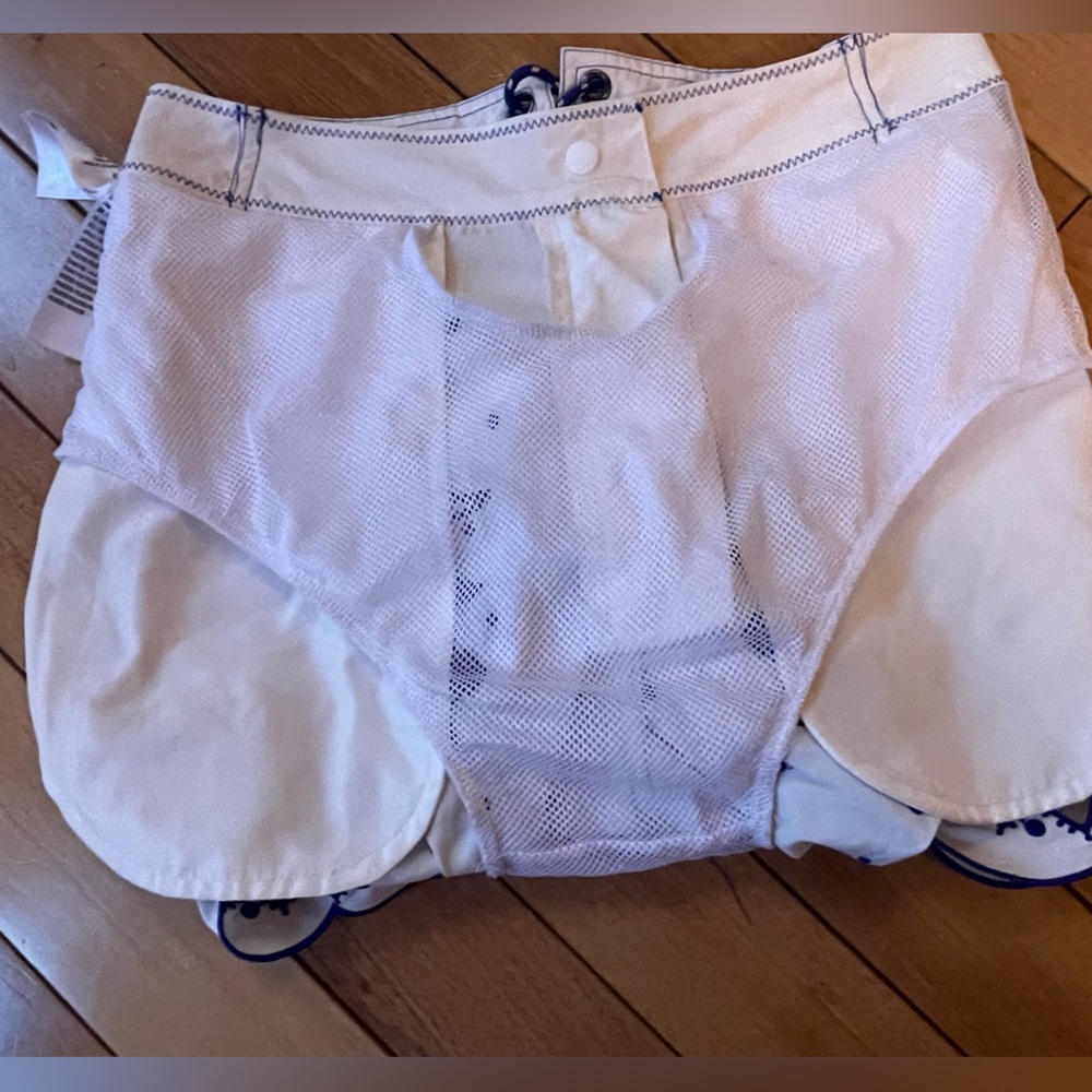 Farm Rio Artisanal Embroidered Resortwear/Beach Shorts Blue White XS Tassel Tie - Picture 16 of 16